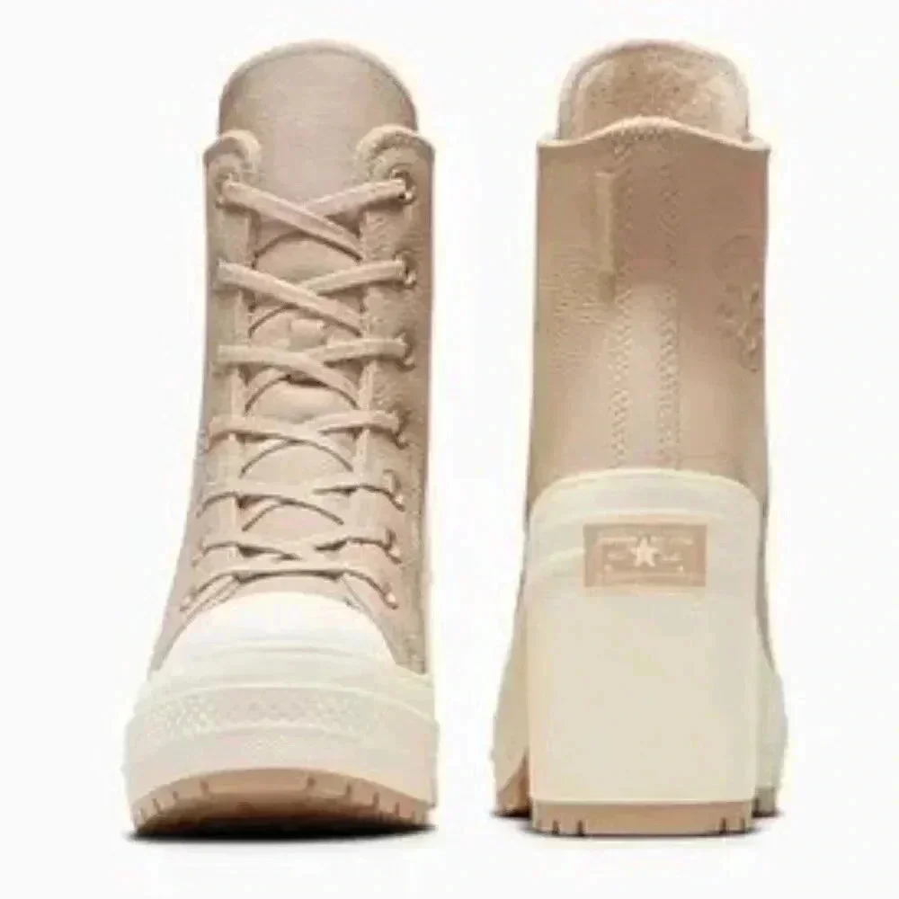 😍 NWT 😍 Converse Chuck 70 De Luxe Heel Weatherized Leather, Tan, Women's 8